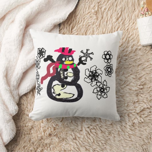 Snowman winter クッション (ブランケット)