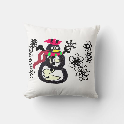 Snowman winter  クッション (正面)