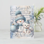 Snowman Winter Christmas シーズンカード (スタンド正面)