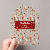 Snowman Winter Holiday - Merry Christmas アクリル招待状 (インサイチュ (ポータブル))