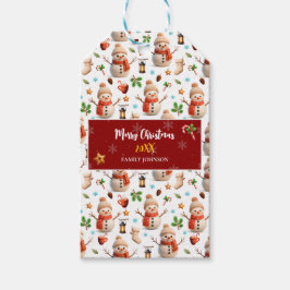 Snowman Winter Holiday - Merry Christmas ギフトタグ