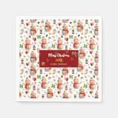 Snowman Winter Holiday - Merry Christmas スタンダードカクテルナプキン (正面)