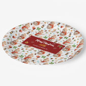 Snowman Winter Holiday - Merry Christmas ペーパープレート (アングル)