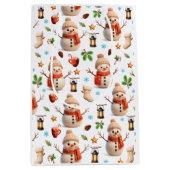 Snowman Winter Holiday - Merry Christmas ミディアムペーパーバッグ (正面)