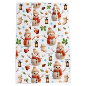 Snowman Winter Holiday - Merry Christmas ミディアムペーパーバッグ (裏面)