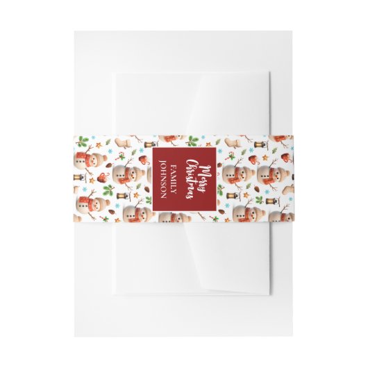 Snowman Winter Holiday - Merry Christmas 招待状ベリーバンド (正面例)