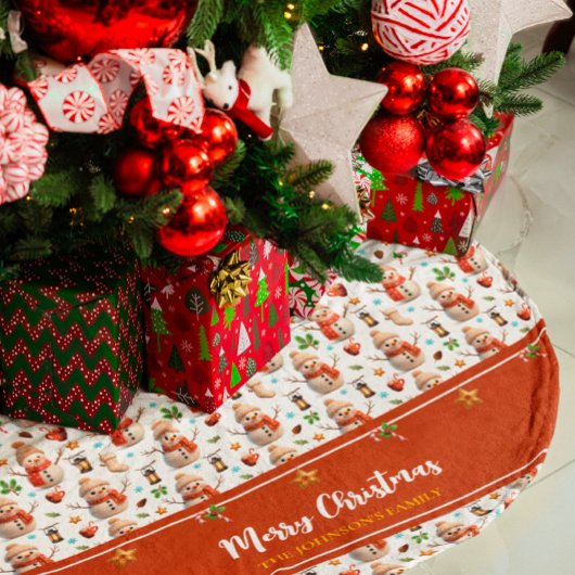 Snowman Winter Holidays - Merry Christmas フリース ツリースカート