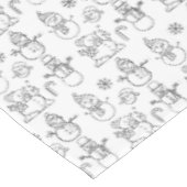 Snowman Winter White Xmas Retro Vintage festive テーブルクロス (アングル)