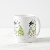 Snowman with a Bluebird コーヒーマグカップ (正面右)