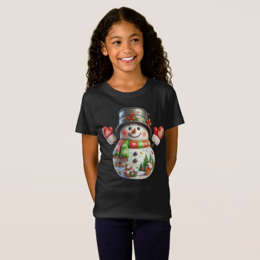 Snowman with Bucket on Head, Christmas, Author Na Tシャツ (正面フル)