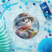  Snowman with Gift, Christmas, Author Natasha Us   ペーパープレート (パーティー)