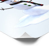 Snowman with hat and scarf. I Love Snow フォトプリント (角)