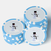 Snowman with hat and scarf. I Love Snow ポーカーチップ (積み重ね)