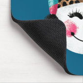 Snowman With Santa Hat And Leopard Pattern  マウスパッド (コーナー)