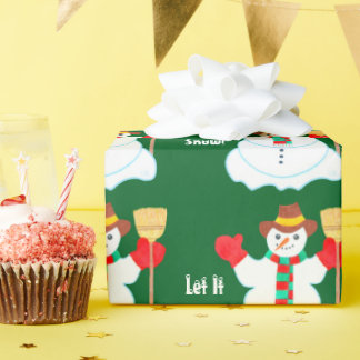 Snowman With Text ラッピングペーパー