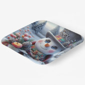  Snowman with Winter Bouquet, Christmas, Author Na ペーパープレート (傾斜あり)