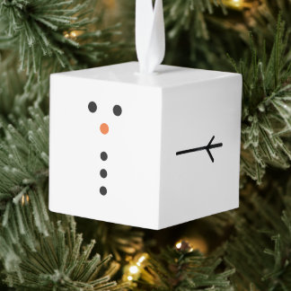 Snowman Wooden Cube Christmas Ornament キューブオーナメント
