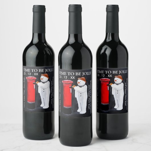Snowman's Letter to Santa Christmas Wine Label ワインラベル (ボトル)