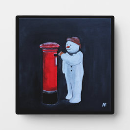 Snowman's Letter to Santa Painting by Alfred Fox フォトプラーク