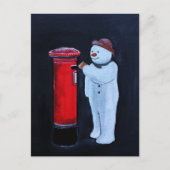 Snowman's Letter to Santa Painting by Alfred Fox ポストカード (正面)