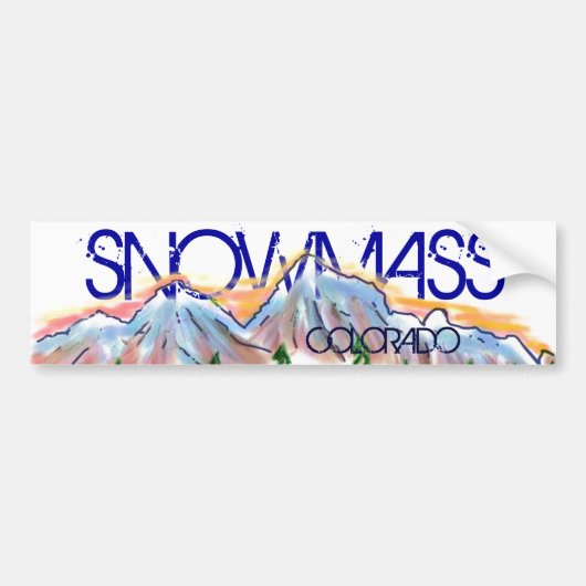 Snowmassコロラド州芸術的な山のステッカー バンパーステッカー (正面)
