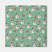 Snowmen and Christmas Ornaments マグネット (正面)