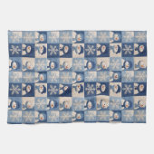 Snowmen and Snowflakes Quilt Pattern キッチンタオル (横)