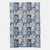 Snowmen and Snowflakes Quilt Pattern キッチンタオル (縦)
