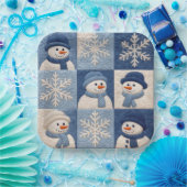 Snowmen and Snowflakes Quilt Pattern ペーパープレート (パーティー)