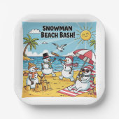 Snowmen Beach Bash ペーパープレート (正面)