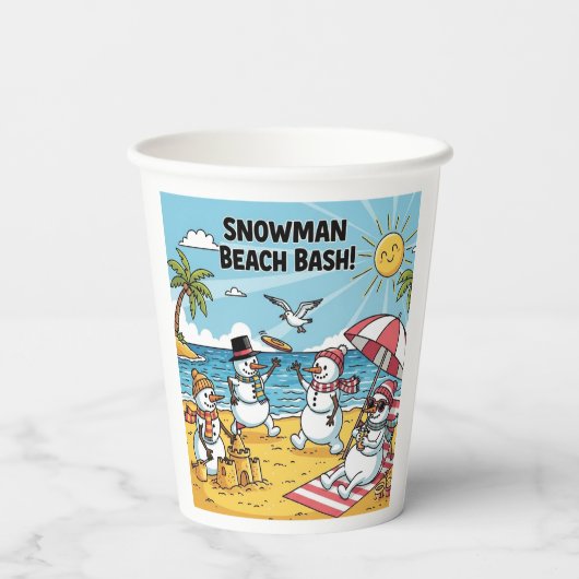 Snowmen Beach Bash 紙コップ (裏面)