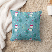 Snowmen, Candy Canes & Festive Holiday Pattern クッション (ブランケット)