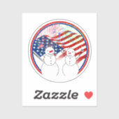 Snowmen Celebrating Independence シール (シート)