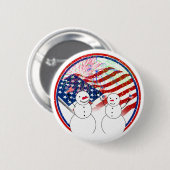 Snowmen Celebrating Independence 缶バッジ (正面&裏面)