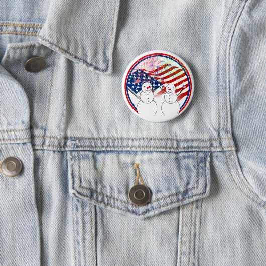 Snowmen Celebrating Independence 缶バッジ (インサイチュ)