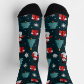 Snowmen Christmas Trees Unisex Crew Sock ソックス (上部)