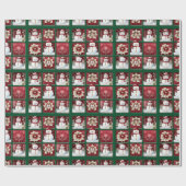 Snowmen Collage ラッピングペーパー (フラット)