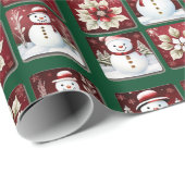 Snowmen Collage ラッピングペーパー (ロールコーナー)