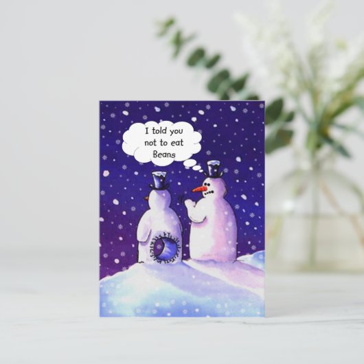 Snowmen, Don't eat beans!!!! ポストカード (スタンド正面)