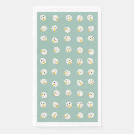 Snowmen Faces Paper Guest Towels (正面)