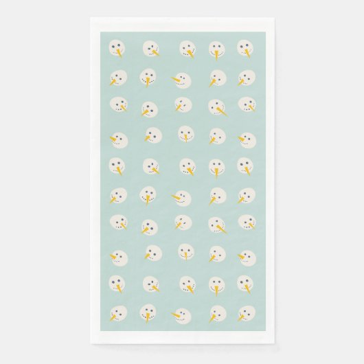Snowmen Faces Paper Guest Towels (正面)