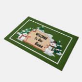 Snowmen Greeting  Doormat ドアマット (アングル)