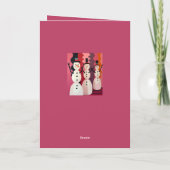 Snowmen Kitschmas Christmas Pink Theme Design カード (裏面)