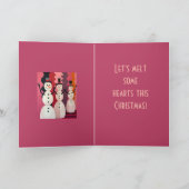 Snowmen Kitschmas Christmas Pink Theme Design カード (内部)