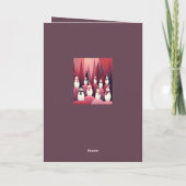 Snowmen Pink Theme Design Kitschy Christmas カード (裏面)