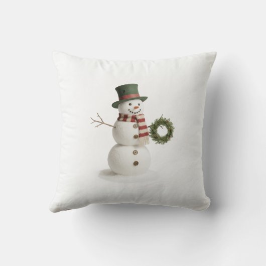 Snowmen throw pillow クッション (裏面)