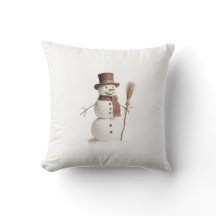 Snowmen throw pillow