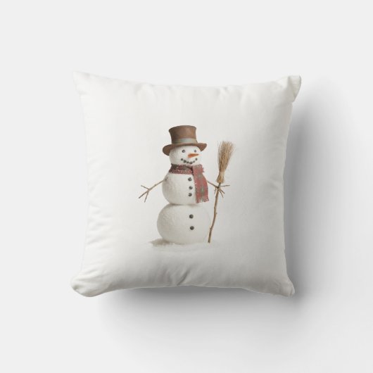 Snowmen throw pillow クッション (正面)
