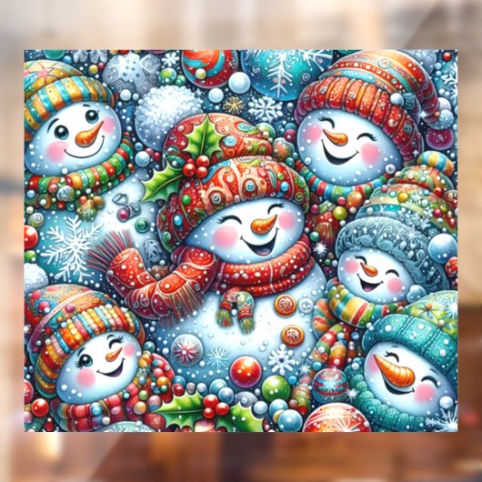 Snowmen Window Cling ウィンドウサイン (シート2)