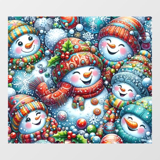 Snowmen Window Cling ウィンドウサイン (シート)